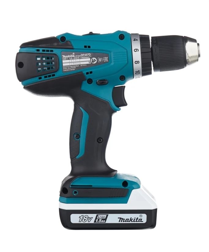 Дрель акк. MAKITA DF457DWE (18V, 1.5Ah, 2акк.Li-